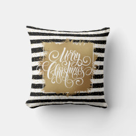 God jul Black White Rand Kudde