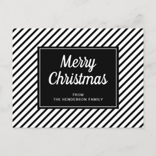 God jul Black White Rand Vykort