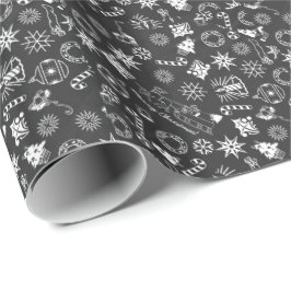 God jul Black White Santa Wandle Candle Presentpapper