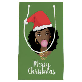 God jul! Black Woman, Santa Hat Bubble Gum