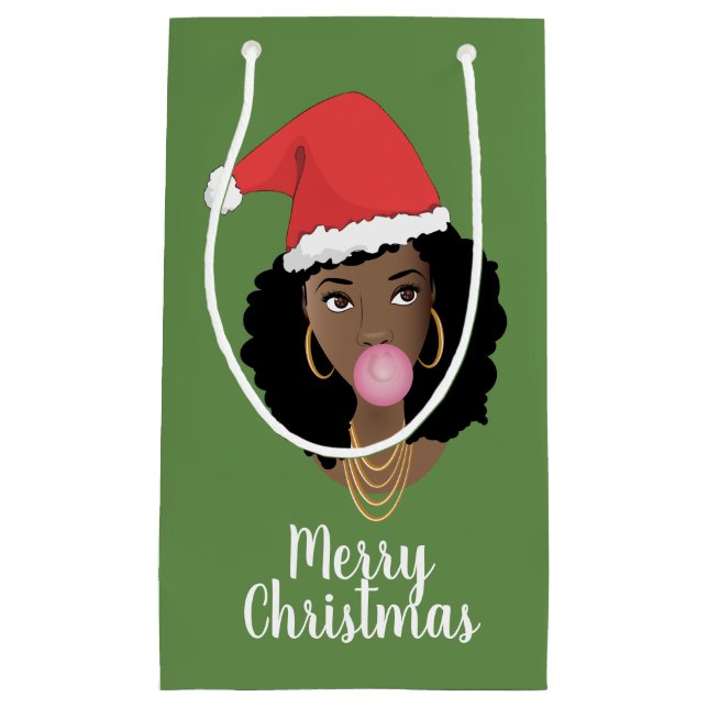 God jul! Black Woman, Santa Hat Bubble Gum (Framsidan)
