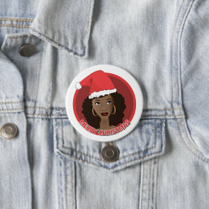 God jul, Black Woman Santa Hat Knapp