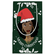 God jul, Black Woman w/Santa Hat, Grönt