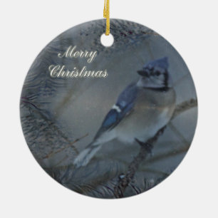 God Jul - Blåskrika Julgransprydnad Keramik