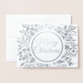 God jul Blommigt av andedräkt Folierat Kort