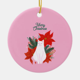 God jul Blommigt Cat Julgransprydnad Keramik