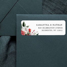 God jul | BLOMMIGT HELGDAG BRÖLLOP Returadress Etikett