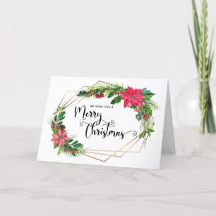 God jul Blommigt med utan Guld-utburen Ram Helgkort