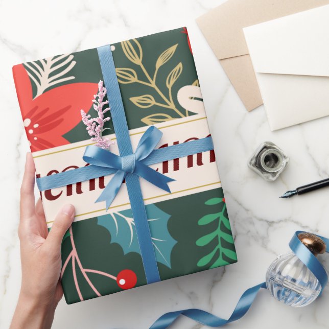 God jul Blommigt Presentpapper (Gifting)