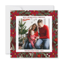 God jul blommigt röd grönt, foto fyrkant