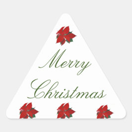 God jul Blommigt Triangelformat Klistermärke