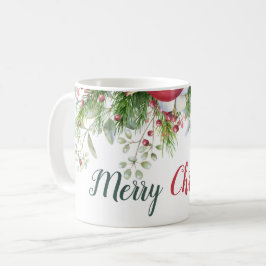 God jul Blommigt Utandningsröd grönt Kaffemugg