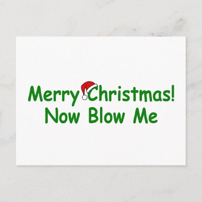 God jul Blow mig nu Helg Vykort (Framsida)