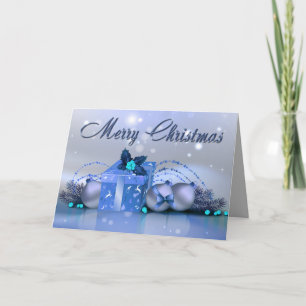 God jul Blue Baubles Helgkort