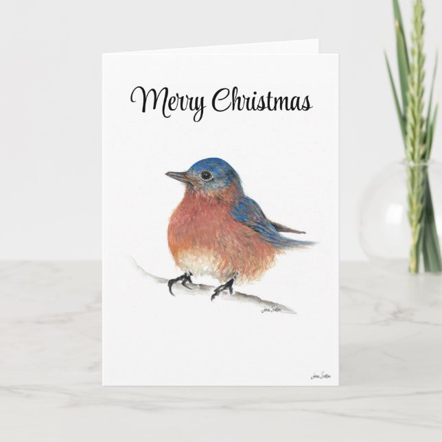 God jul Blue Bird Helgdag Card Kort (Framsida)