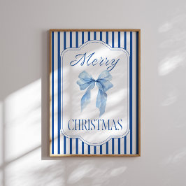 God jul Blue Bow Poster
