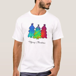 God jul Blue Grönt Red Abstrakt Mönster Cu T Shirt
