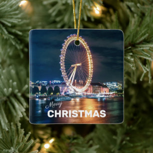 god jul Blue Guld London Öga Natt Julgransprydnad Keramik