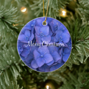 God jul Blue Hydrangea Julgransprydnad Keramik