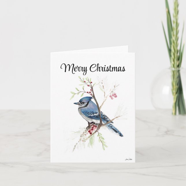 God jul Blue Jay Helgdag Card Kort (Framsida)
