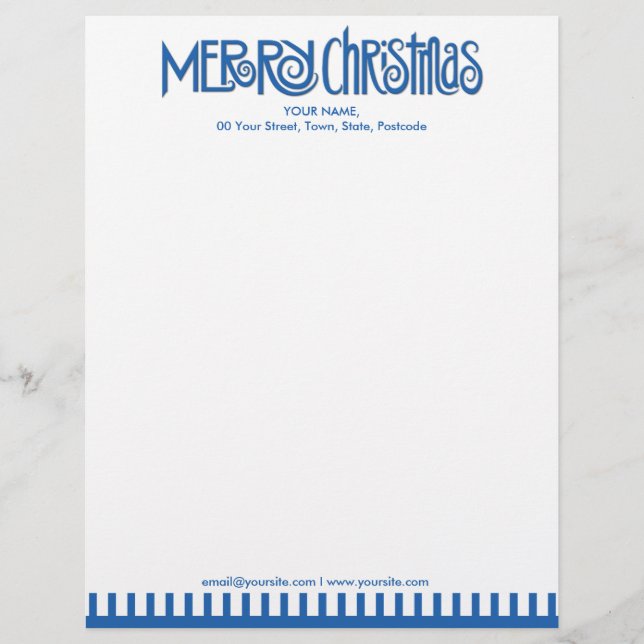 God jul blue Letterhead Brevhuvud (Framsida)