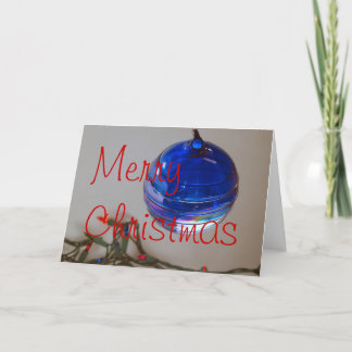 God jul Blue Ornament Helgkort