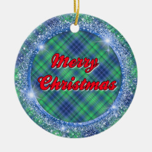 God jul Blue Play Faux Glitter Ram Julgransprydnad Keramik