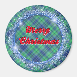 God jul Blue Play Faux Glitter Ram Magn Magnet