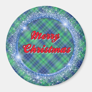 God jul Blue Play Faux Glitter Ram Magn Magnet