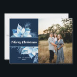 God jul Blue Poinsettia Julkort<br><div class="desc">God jul Blue poinsettia design</div>