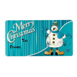 God jul Blue Snögubbe Gift-Märkre Fraktsedel