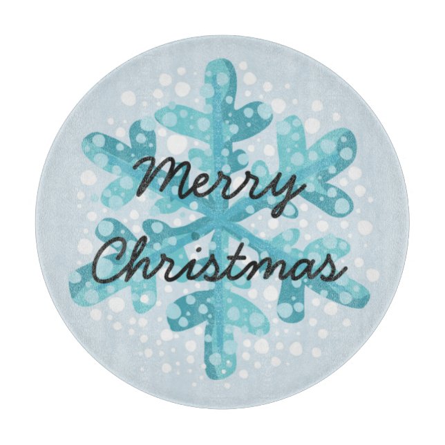 God jul Blue Snowflake Modern Circle (Framsidan)