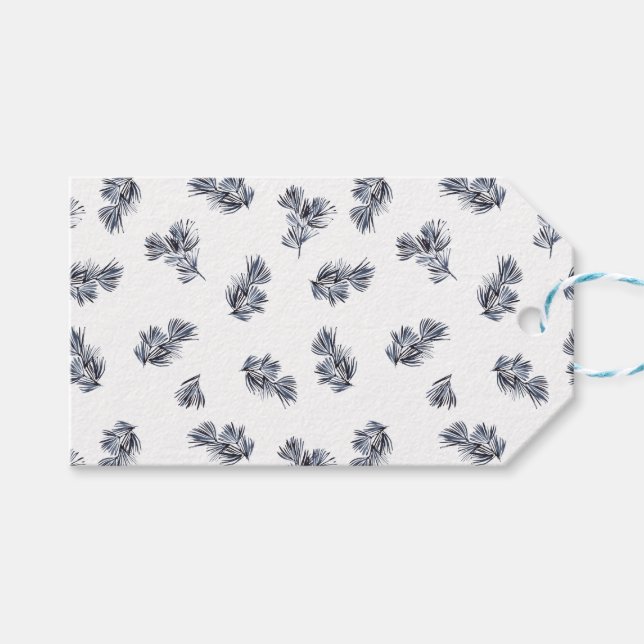 God jul Blue Sprigs Presentetikett (Framsidan (Horisontell))