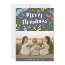 God jul Blue Spruce Photo Helgdag Card