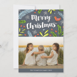 God jul Blue Spruce Photo Helgdag Card Julkort