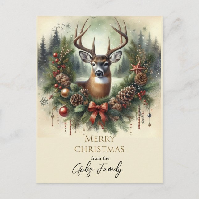 God Jul Bocken Julfirande  Vykort (Framsida)