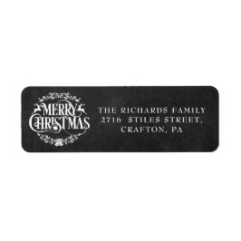 god jul Boho Chalkboard Returadress Etikett