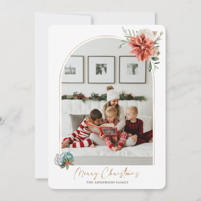 God jul Boho Photo Arch Helgdag Card Inbjudningar (Framsida)