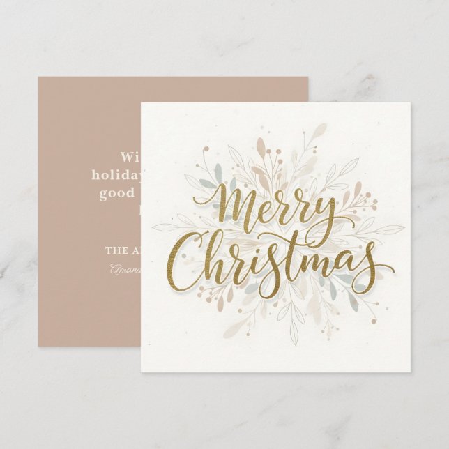 God Jul Boho-skrift Julkort (Fram/baksida)