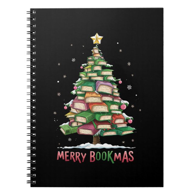 God jul, Bok Älskare, Träd, bibliotekariskt Merry  Anteckningsbok (Framsidan)