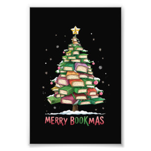 God jul, Bok Älskare, Träd, bibliotekariskt Merry  Fototryck