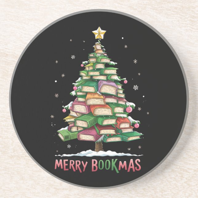 God jul, Bok Älskare, Träd, bibliotekariskt Merry  Underlägg (Framsidan)