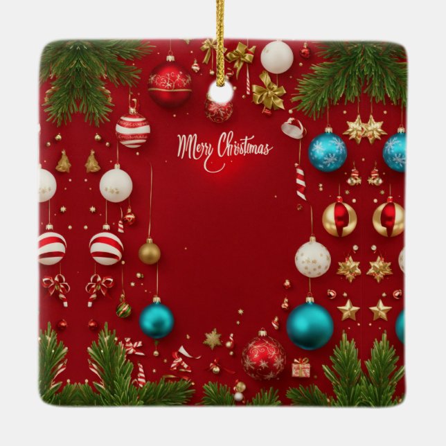 God jul Boll keramisk prydnadsföremål Julgransprydnad Keramik (Baksida)