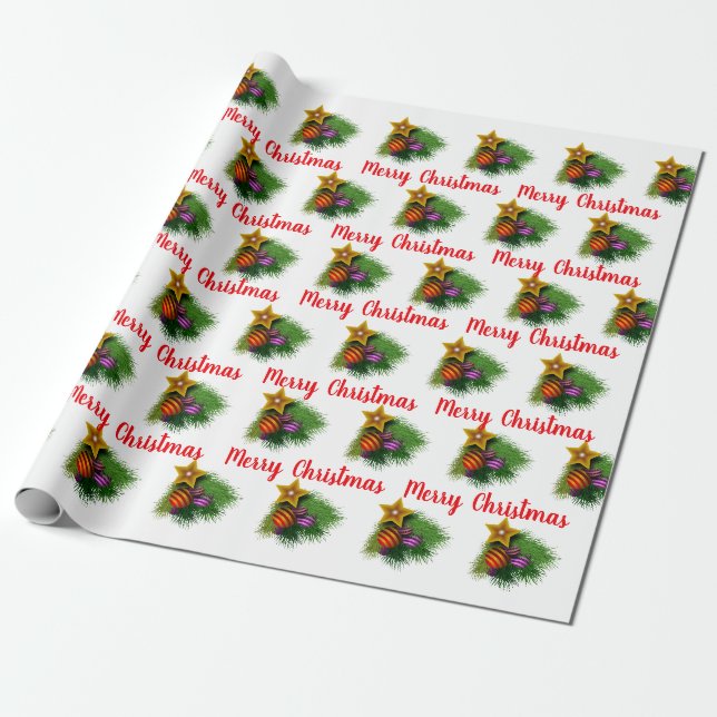 God jul Bollar och Guld Star Presentpapper (Utrullad)