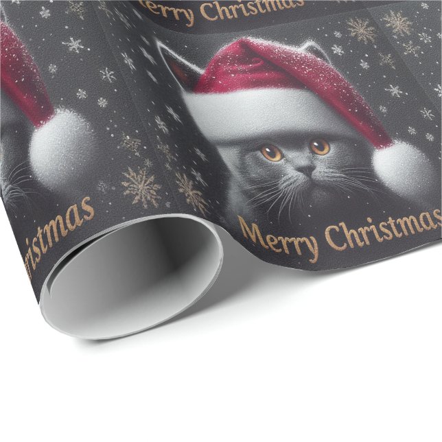 God jul Bombay Cat, Julafton Santa Bombay Cat Presentpapper (Rullad Hörn)