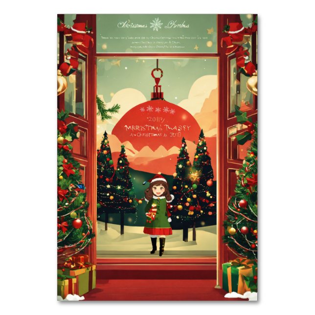 God jul Bord-kort Bordsnummer (Baksidan)