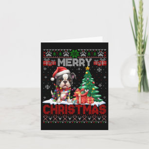 God jul Boston Terrier Hundälskares Ugly Xma Kort