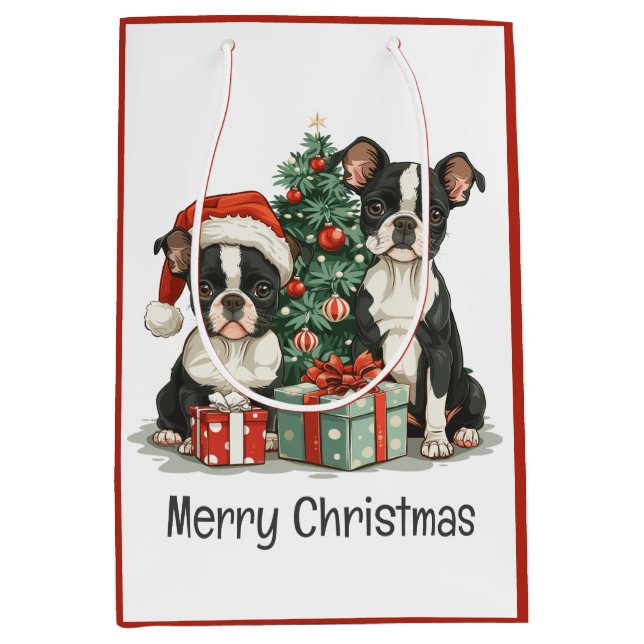 God jul Boston Terrier Hundar (Framsidan)