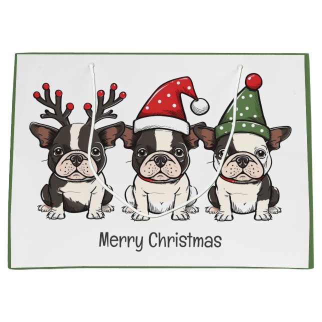 God jul Boston Terrier Hundar (Framsidan)