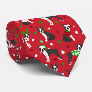 God jul Boston Terrier Neck Tie Slips